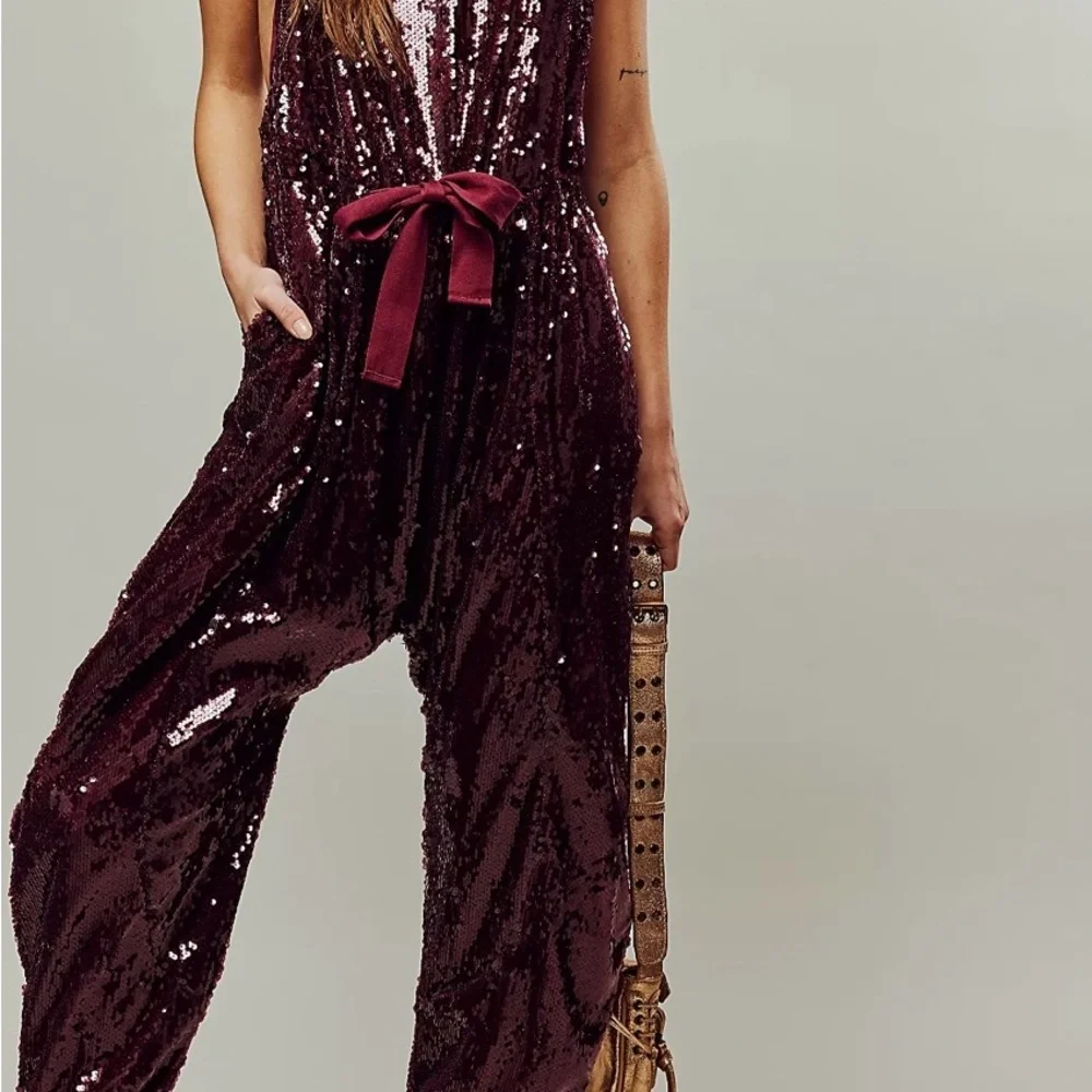 FP “Love Again” sequined harem romper, SP, NWOT - Picture 4 of 8